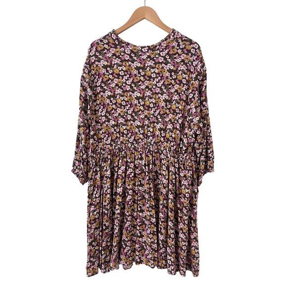 Size 4X 26 28 FLORAL PRINT CHALLIS KEYHOLE DRESS W/POCKETS All-Season PLUS SIZE - Picture 8 of 8